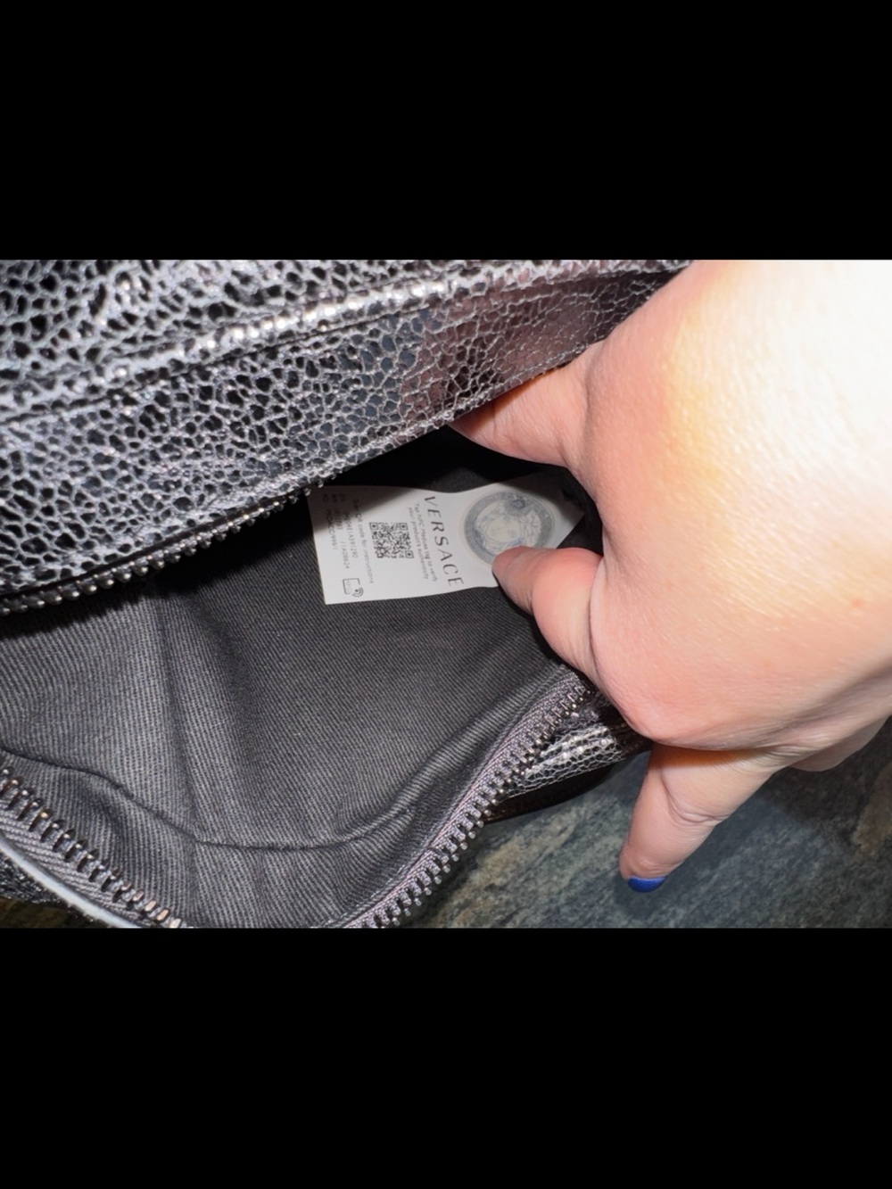 VERSACE authentic gunmetal purse - Picture 4 of 8